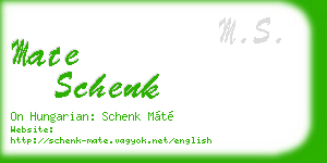 mate schenk business card